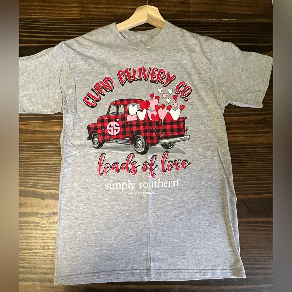 Simply Southern Heather Gray Tee- Valentines Design